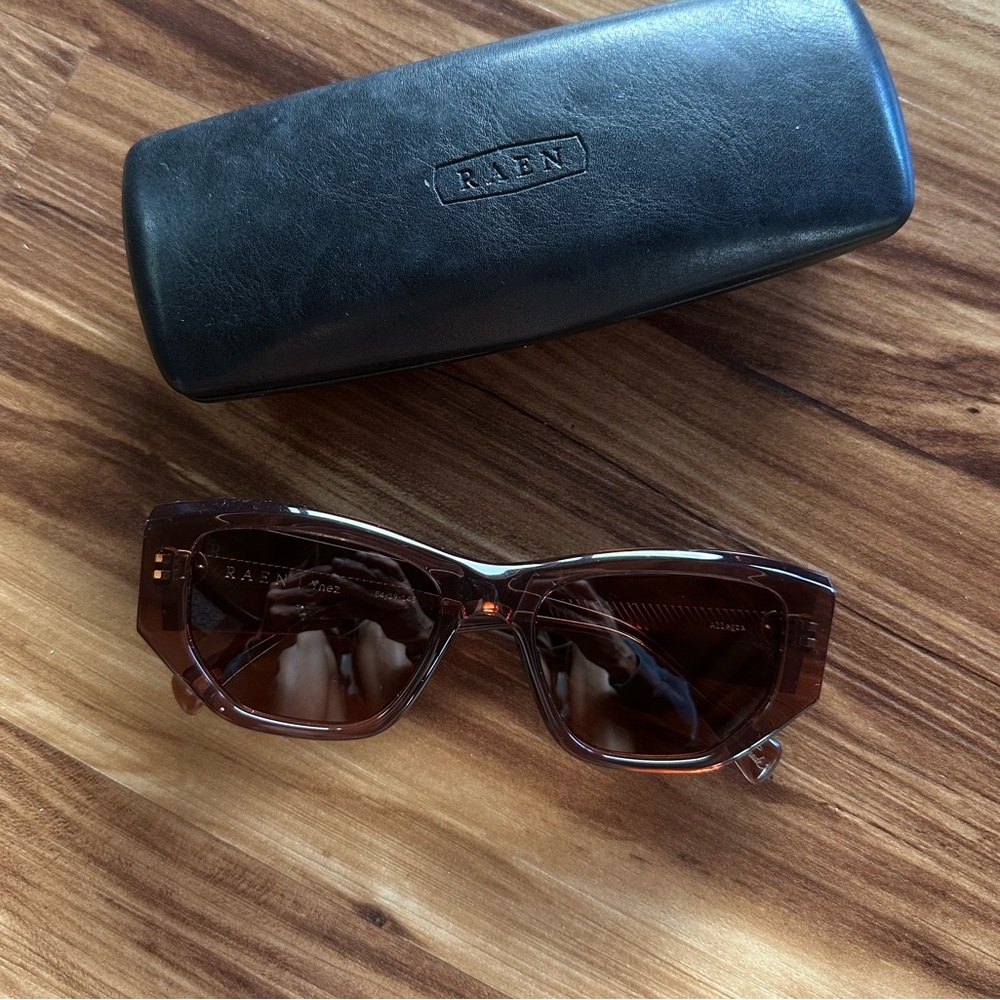 RAEN Brown Tortoise Rectangular Sunglasses